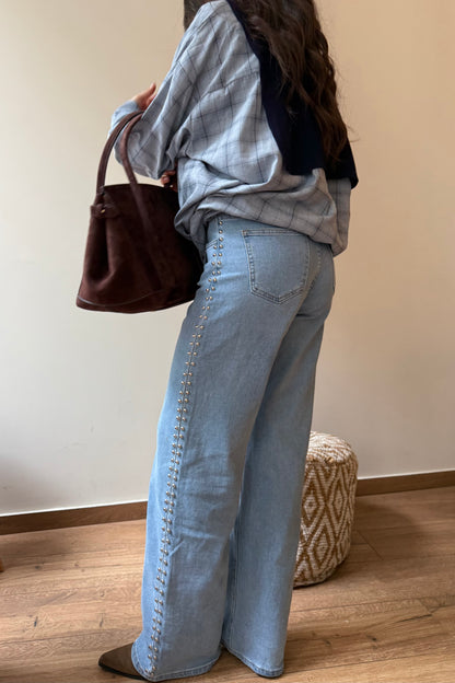Studded Wide Leg Jeans