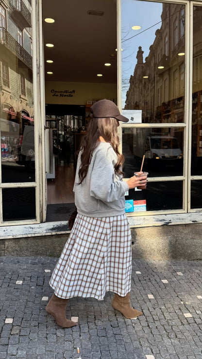 Plaid Midi Skirt
