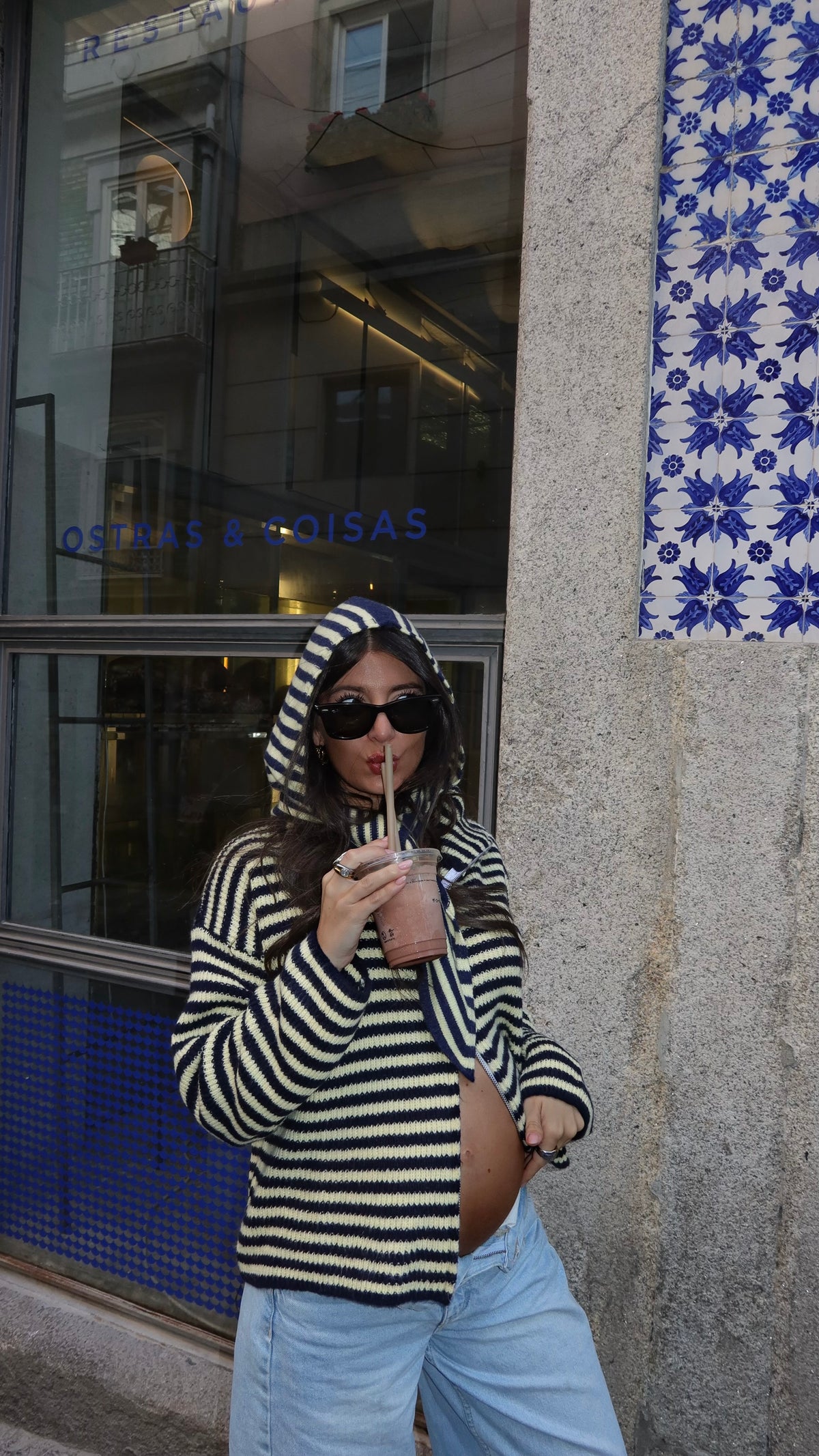 Striped Zip Cardigan
