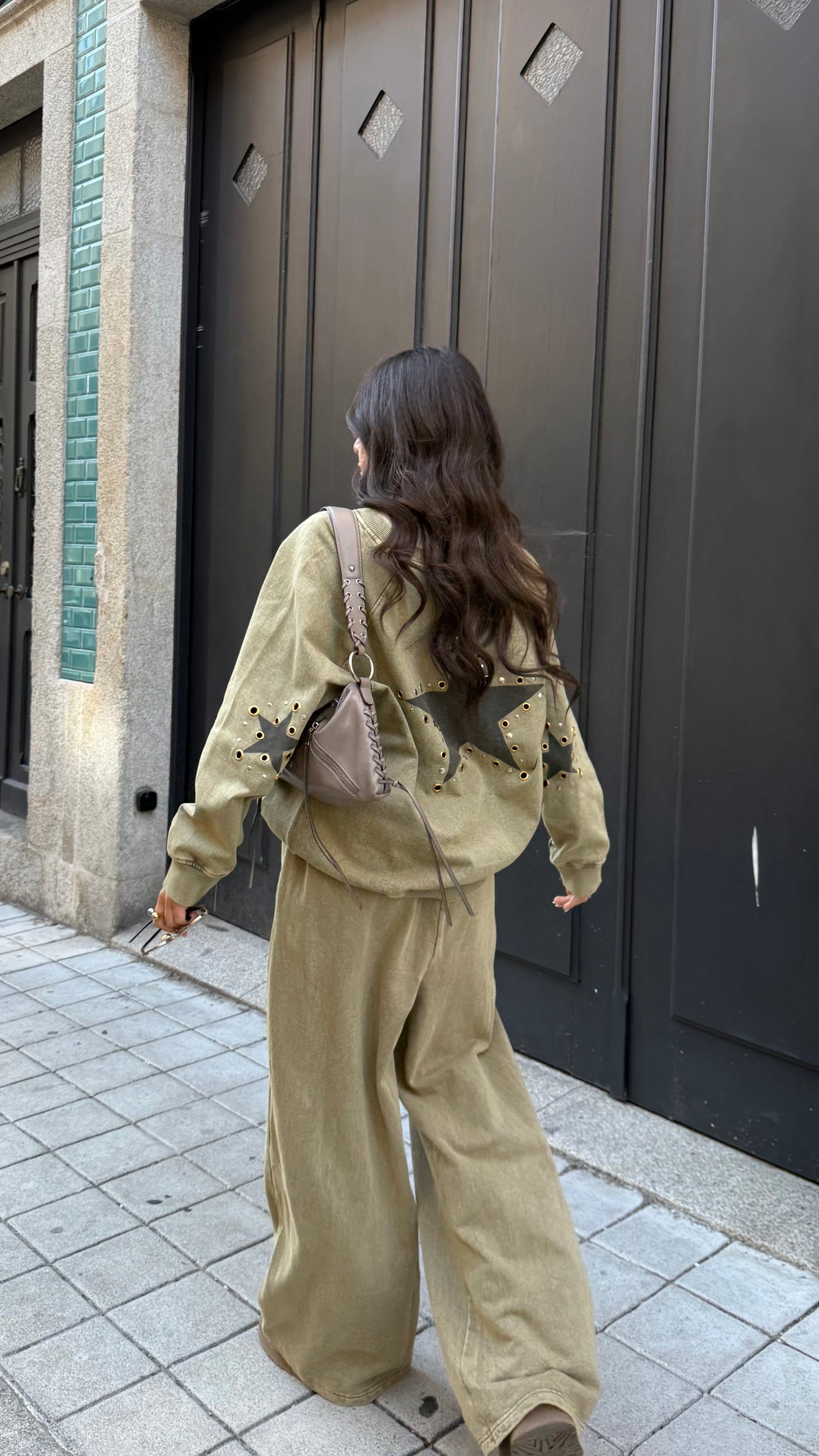 Star Studded Tracksuit in Khaki