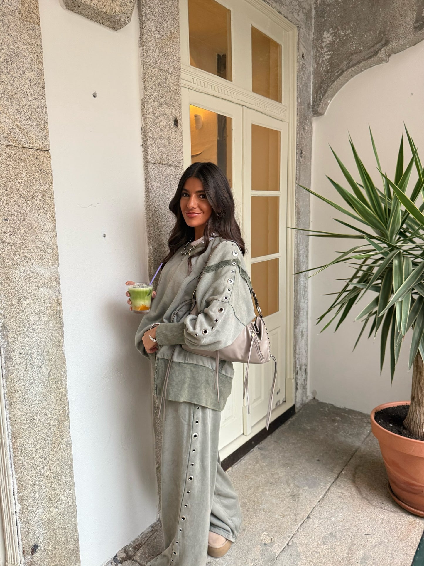 Comfy Khaki Eyelet Co-ord