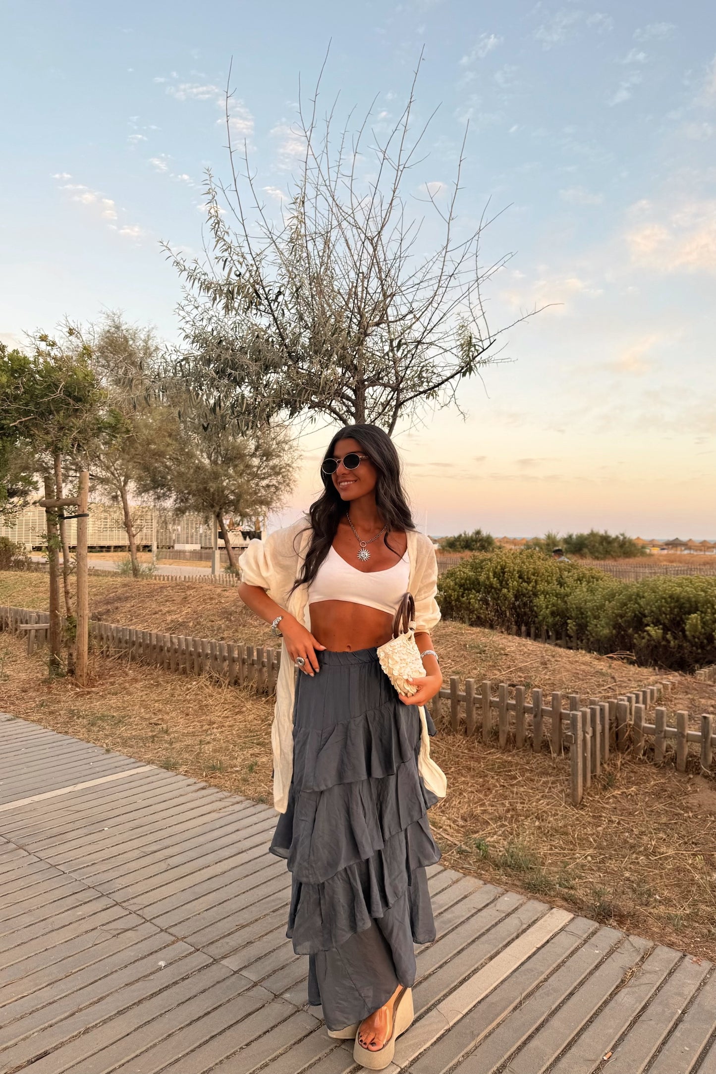 Midnight Blue Layered Skirt