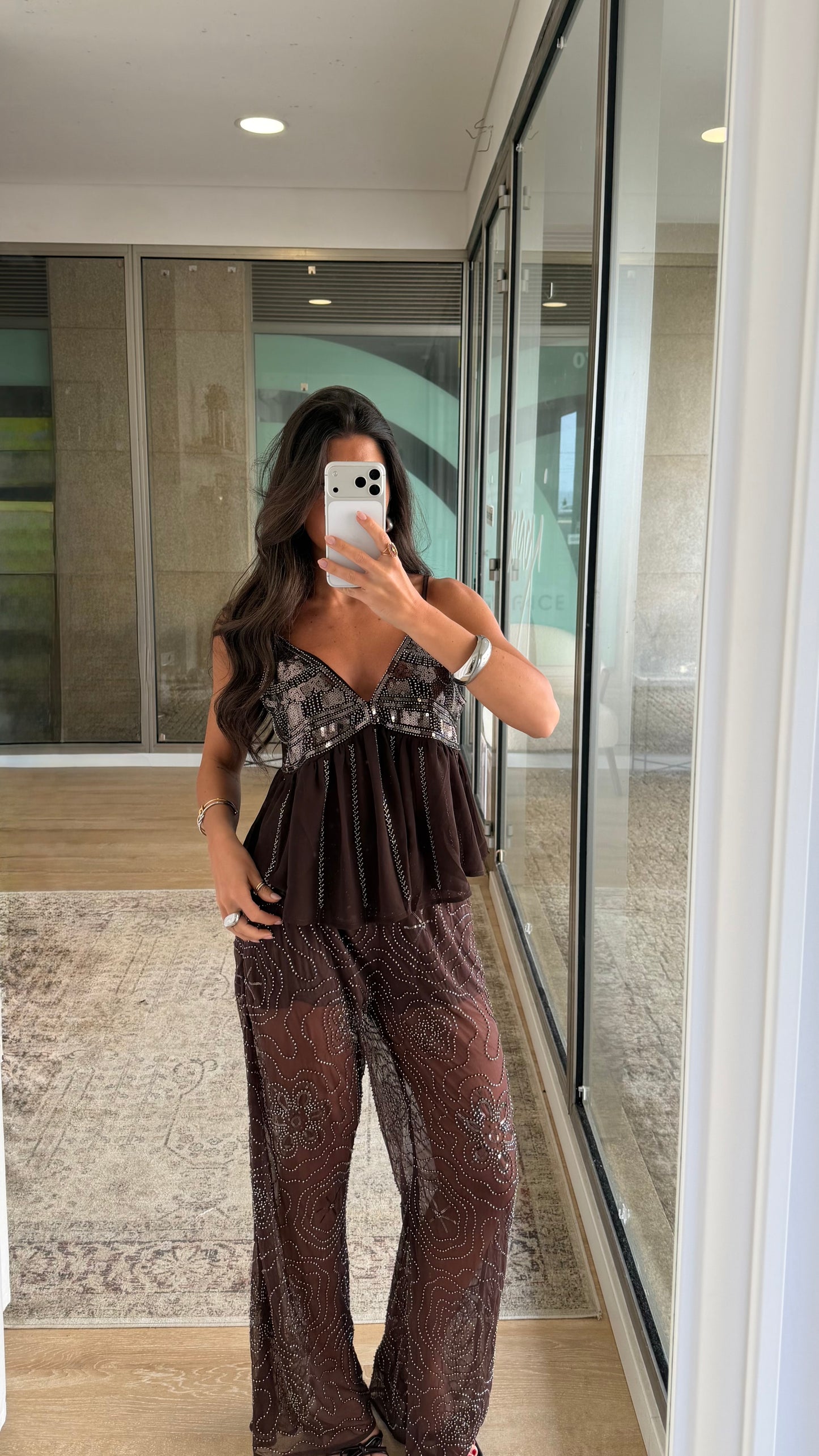 Dark Chocolate Sheer Pants