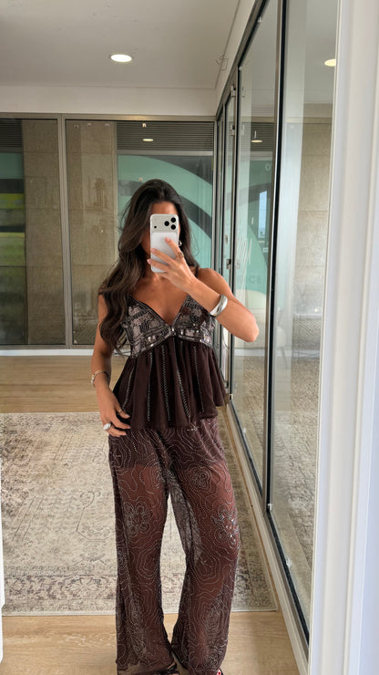Dark Chocolate Sheer Pants