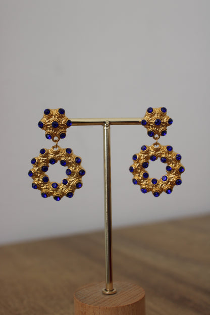 Blue Zircon Earrings - Stainless Steel