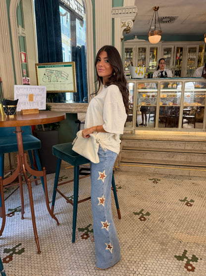 Star Cut Out Detail Jeans