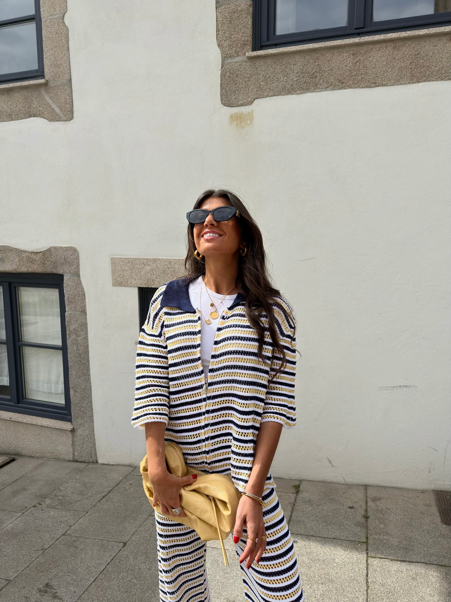 Golden Coast Stripe Crochet Pants