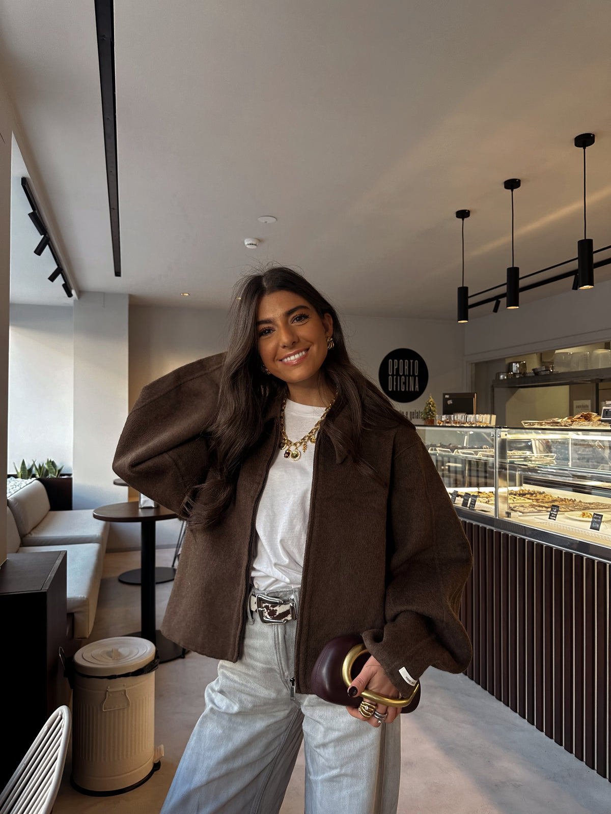 100% Wool Jacket in Brown
