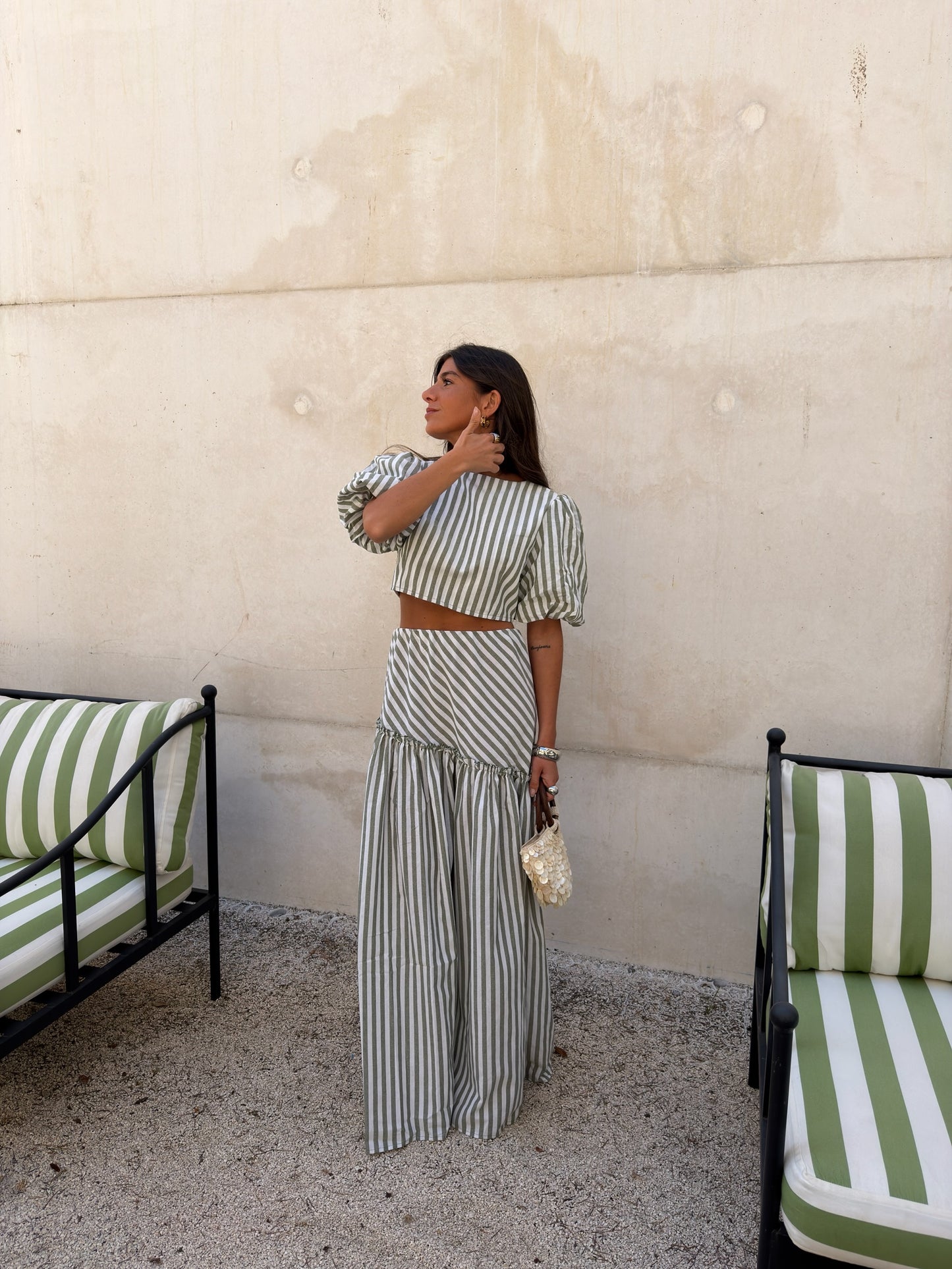 Sage Stripe Set