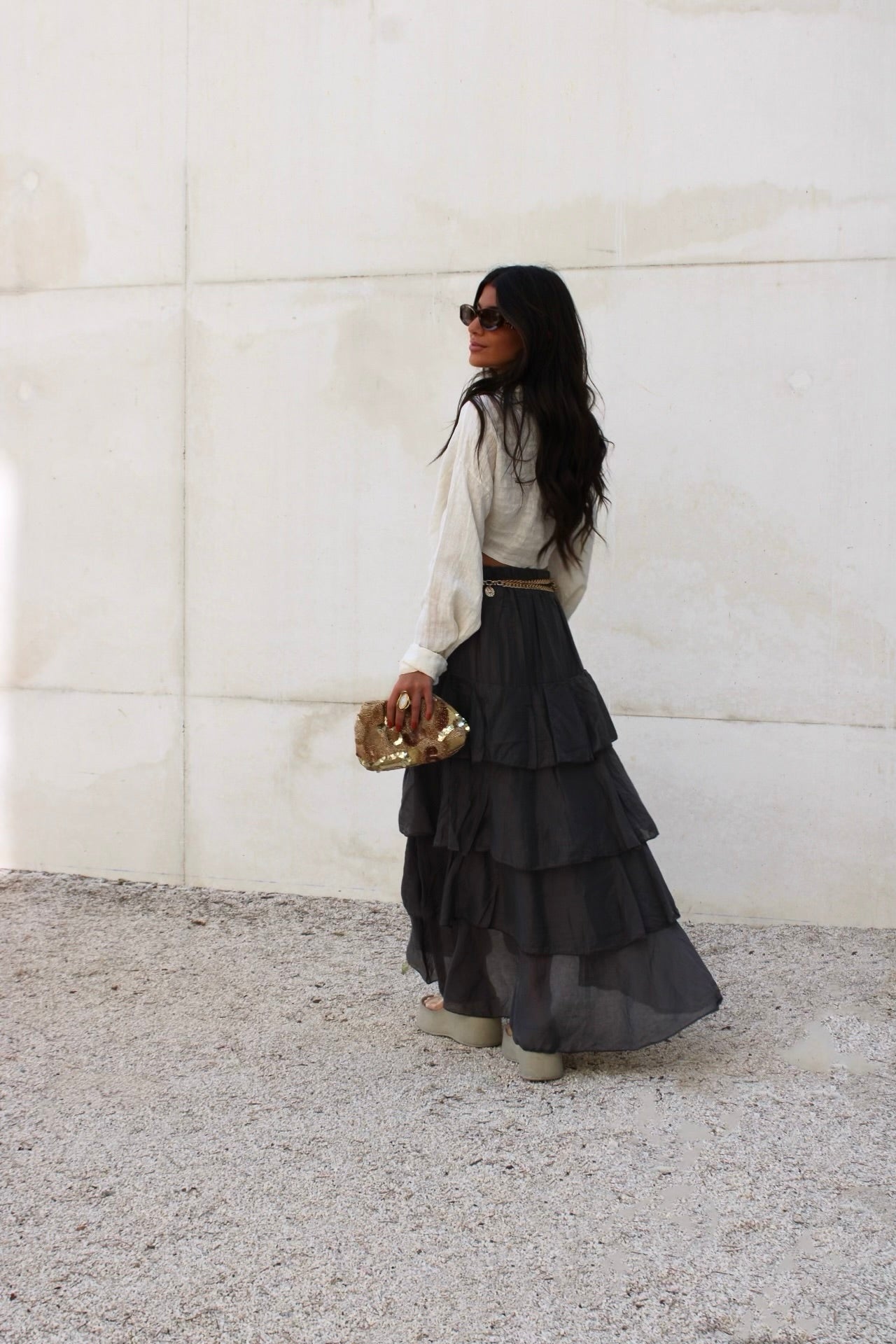 Dark Grey Layered Skirt