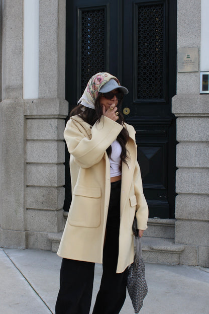 Butter Yellow Cashmere Coat