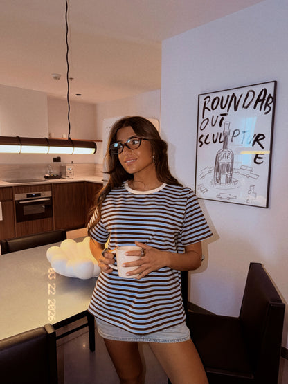 Ice Blue & Chocolate Stripe T-shirt
