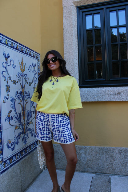 Electric Blue Crochet Shorts (Lined)