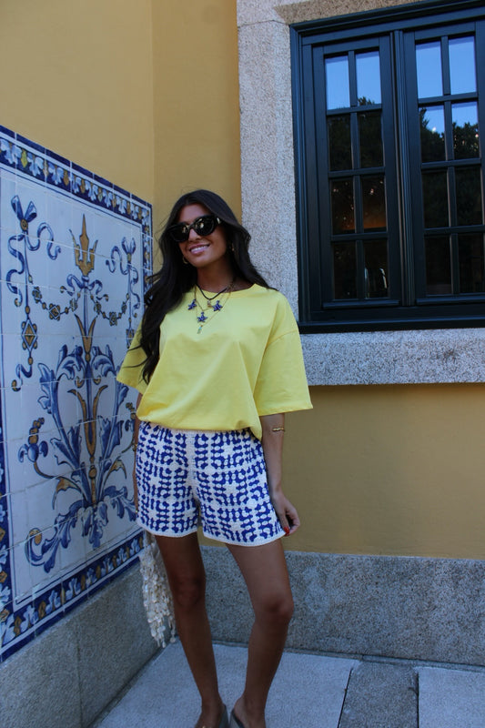 Electric Blue Crochet Shorts (Lined)