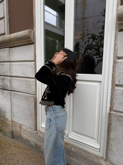 Napoleonic Velvet Jacket with Gold Embroidery