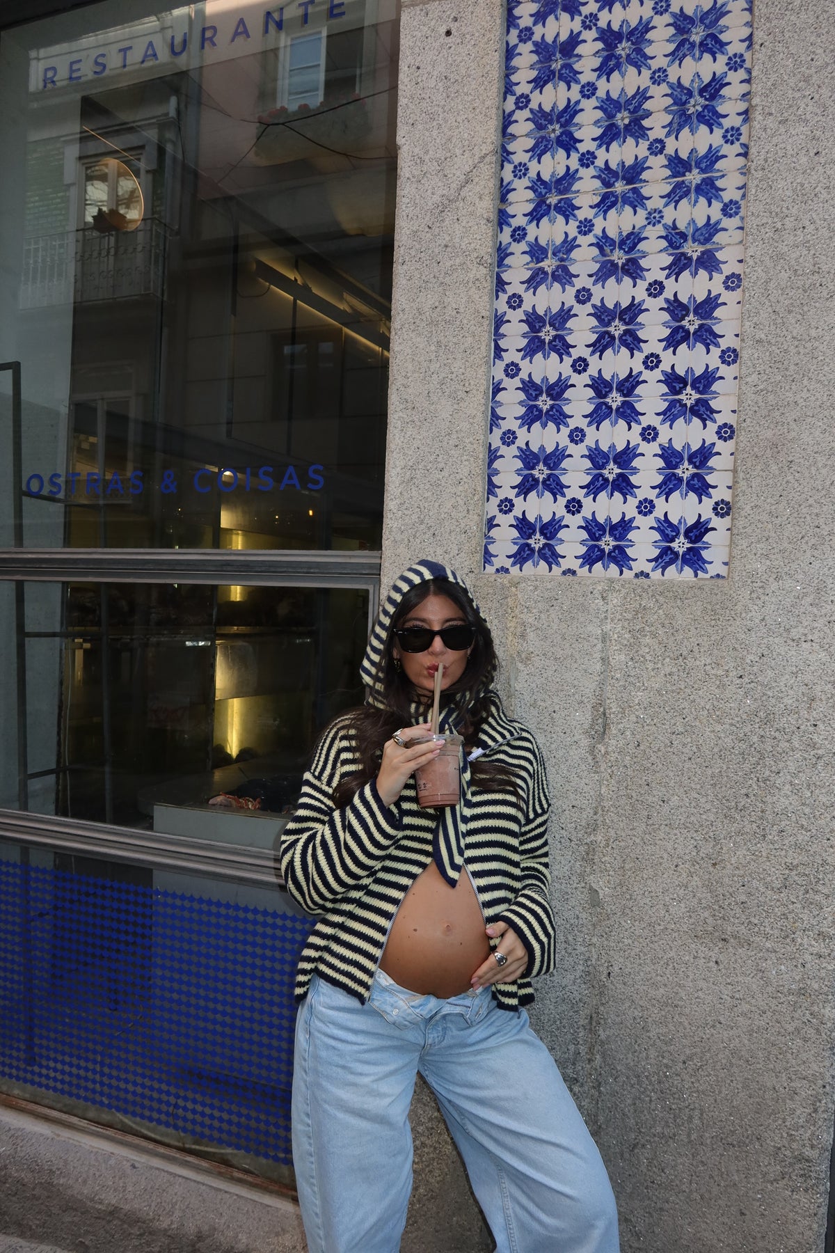 Striped Zip Cardigan