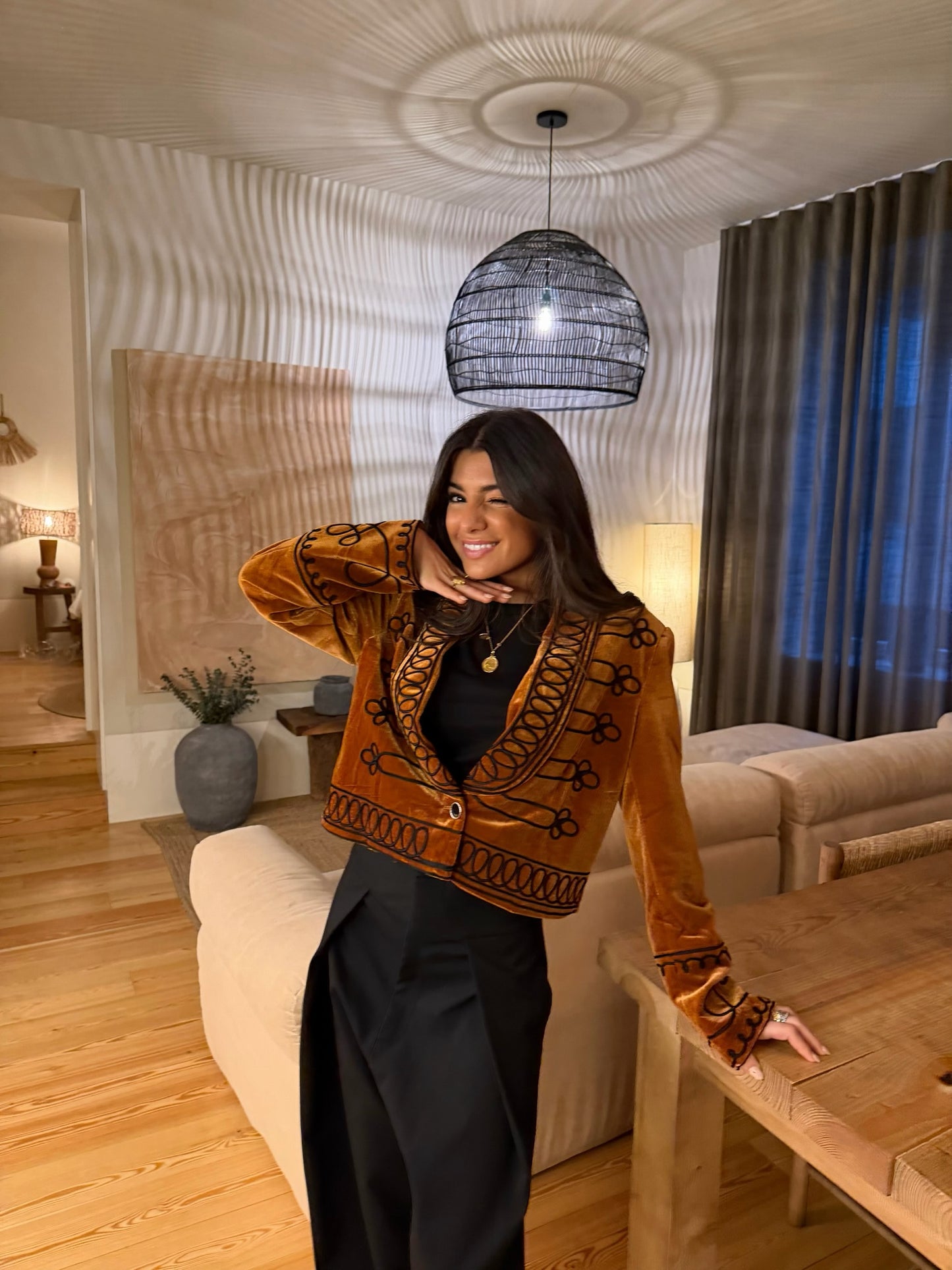 Rust Velvet Napoleonic Jacket