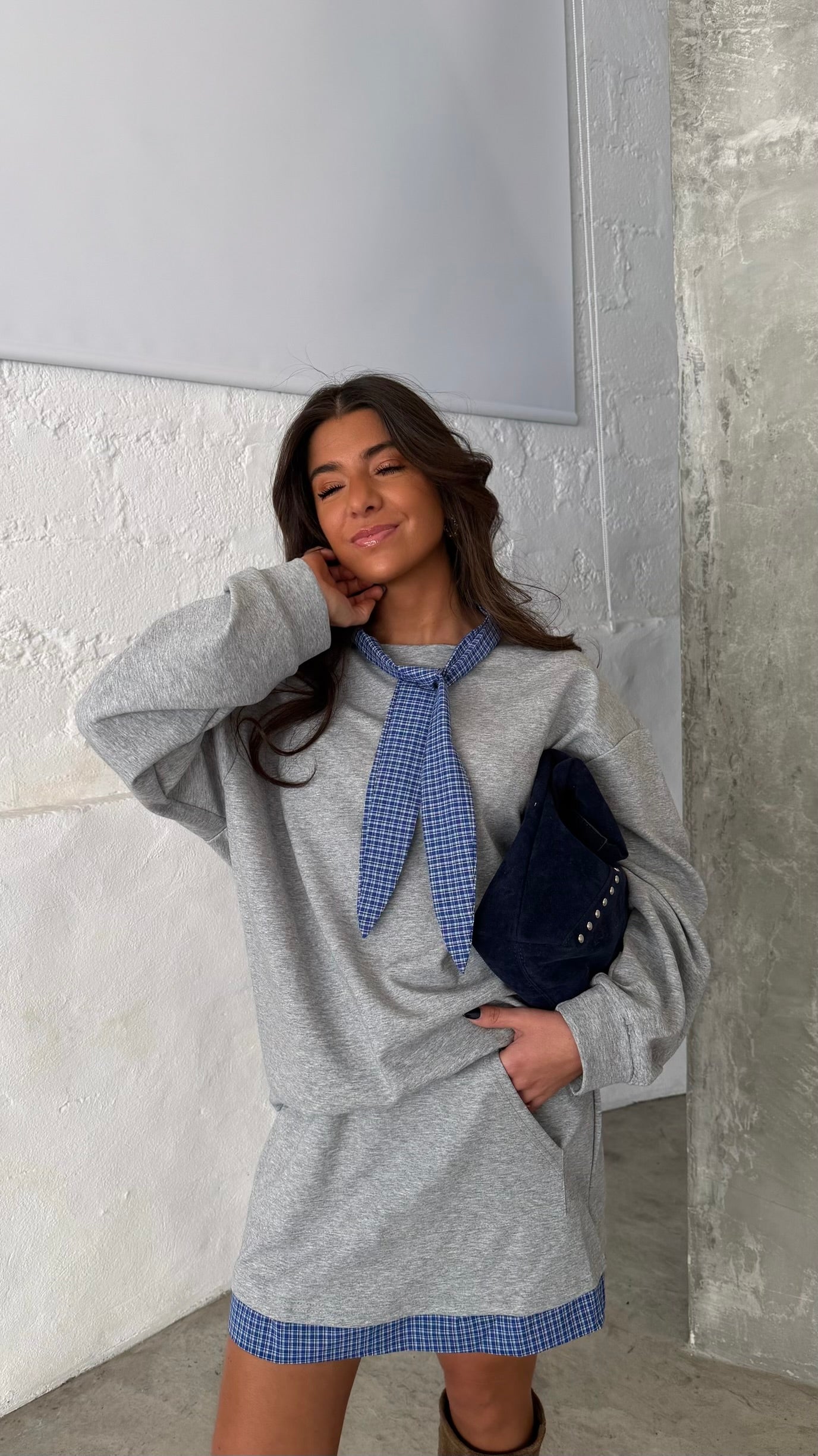 Preppy Skort & Sweatshirt Set