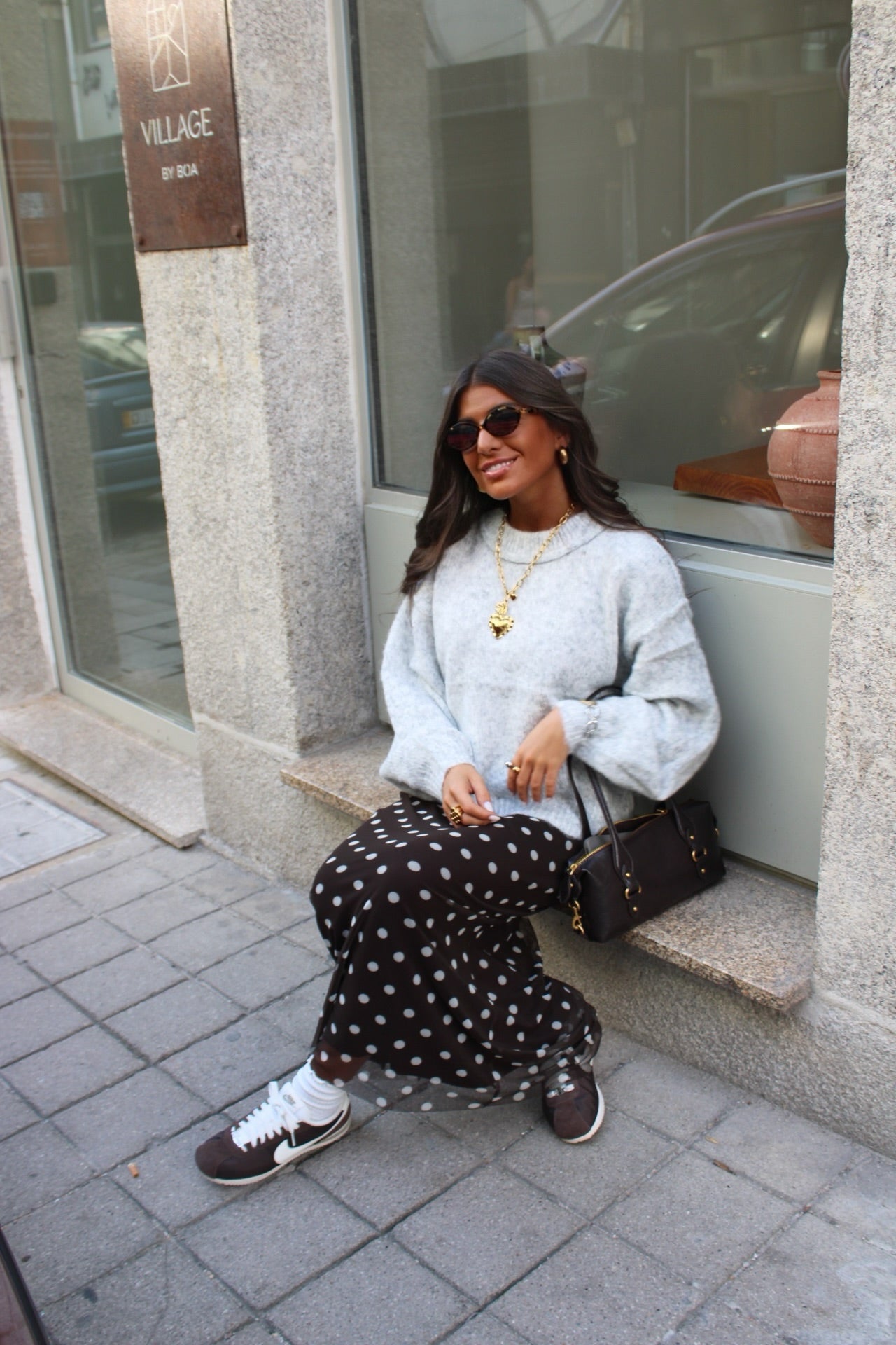 Grey Wool-Blend Sweater