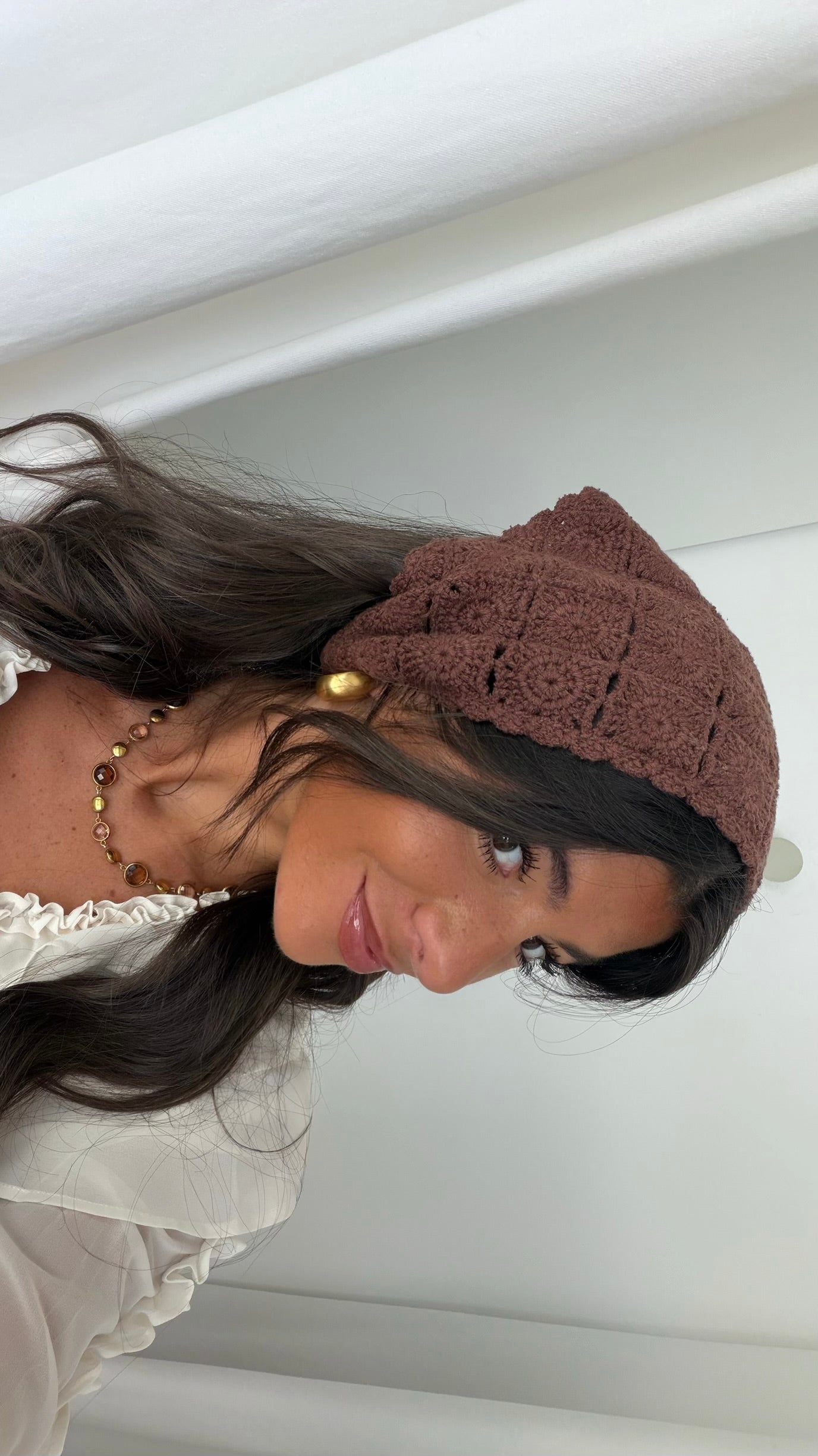 Brown Chocolate Crochet Bandana