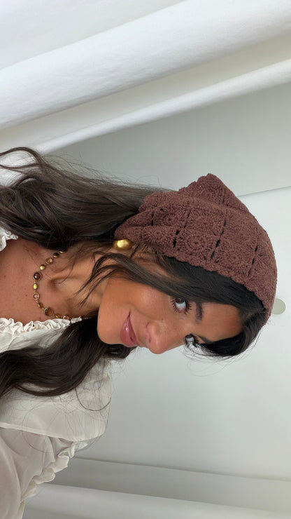 Brown Chocolate Crochet Bandana