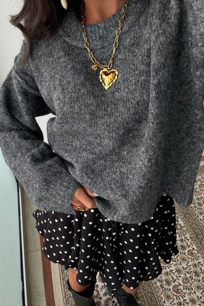 Dark Grey Wool-Blend Sweater