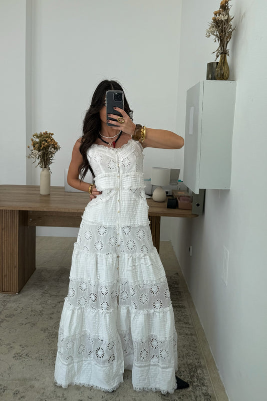 Maxi Dress with English Embroidery