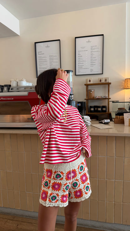 Cherry Stripe Long Sleeve