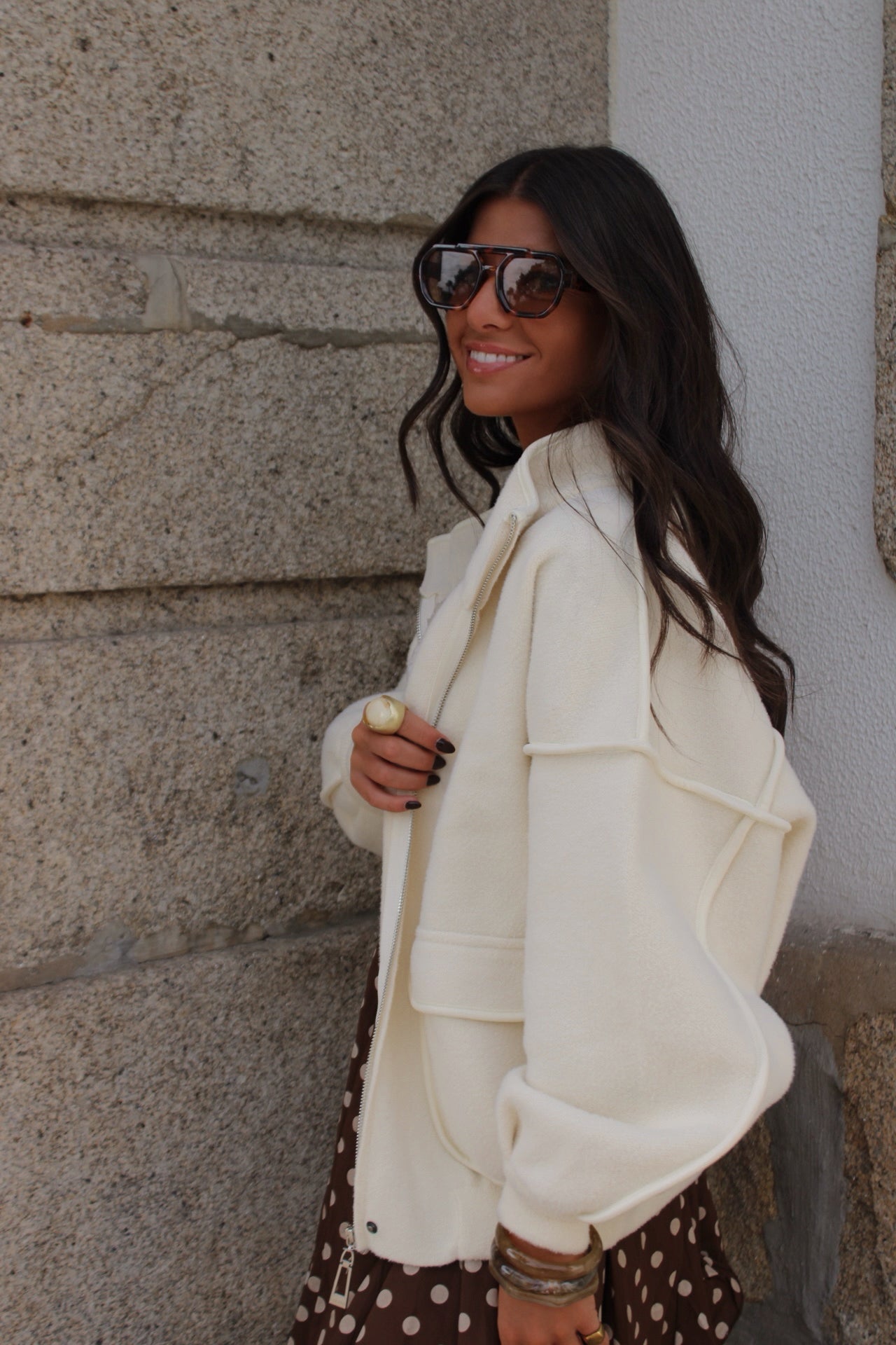 Off-White Double Knit Bomber