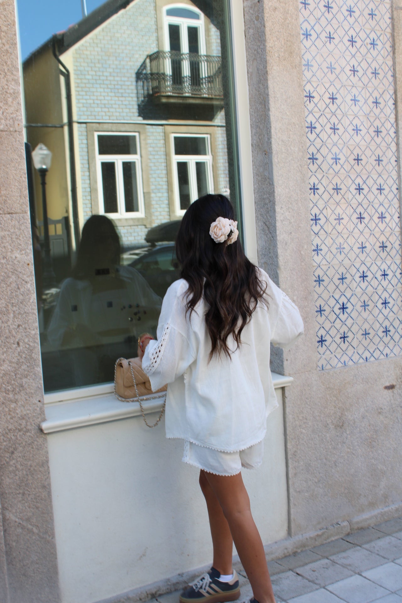 Shorts and Shirt Set with Crochet Details