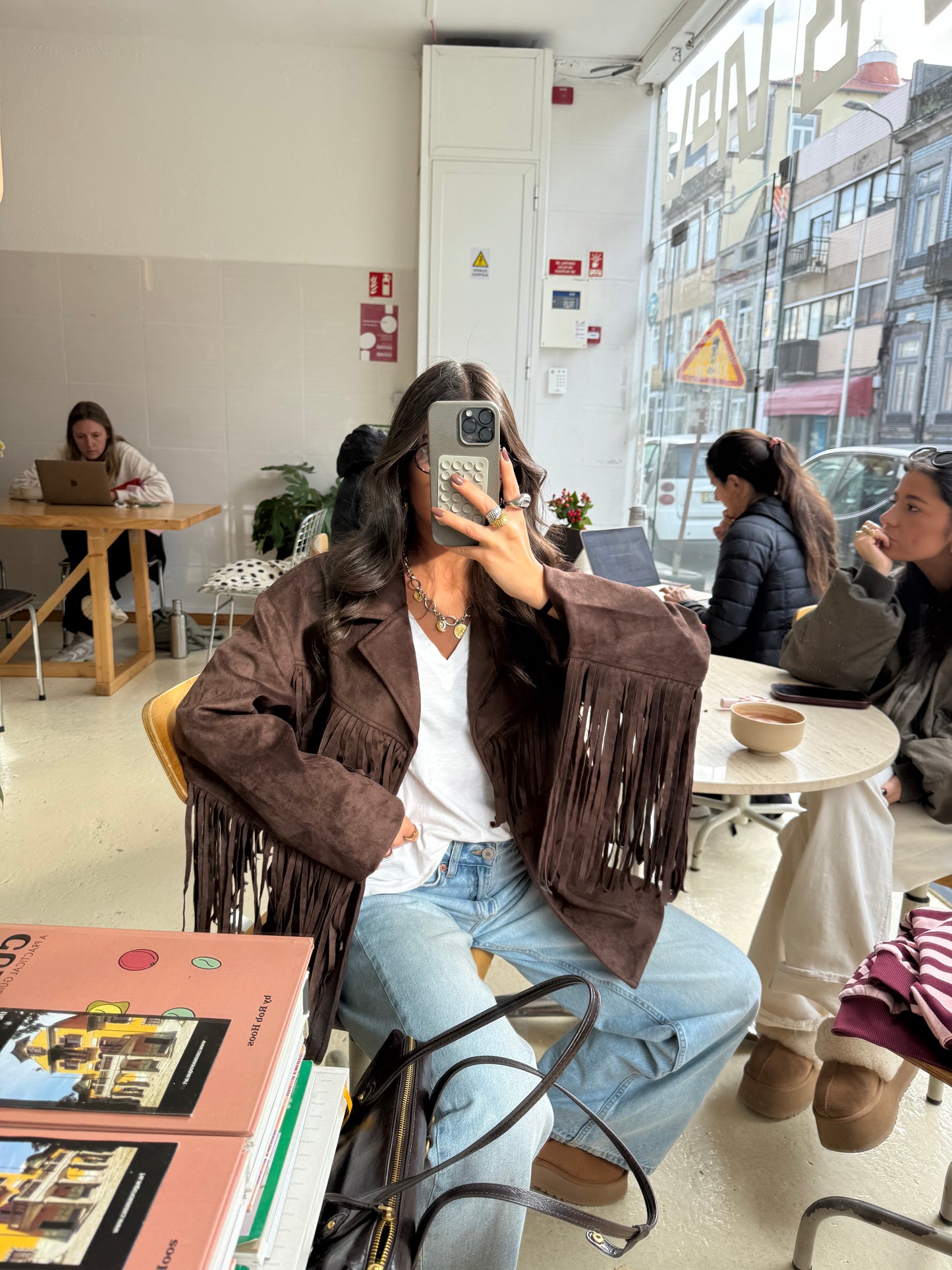 Western-Inspired Suede Fringe Blazer