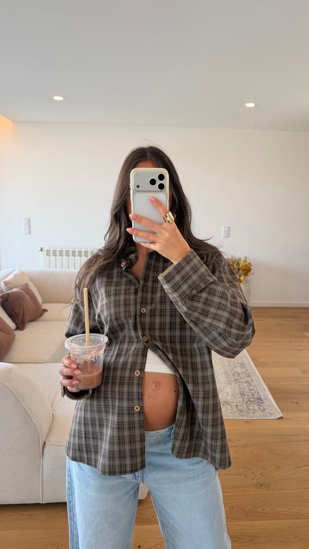 Plaid Shirt in Brown Tones