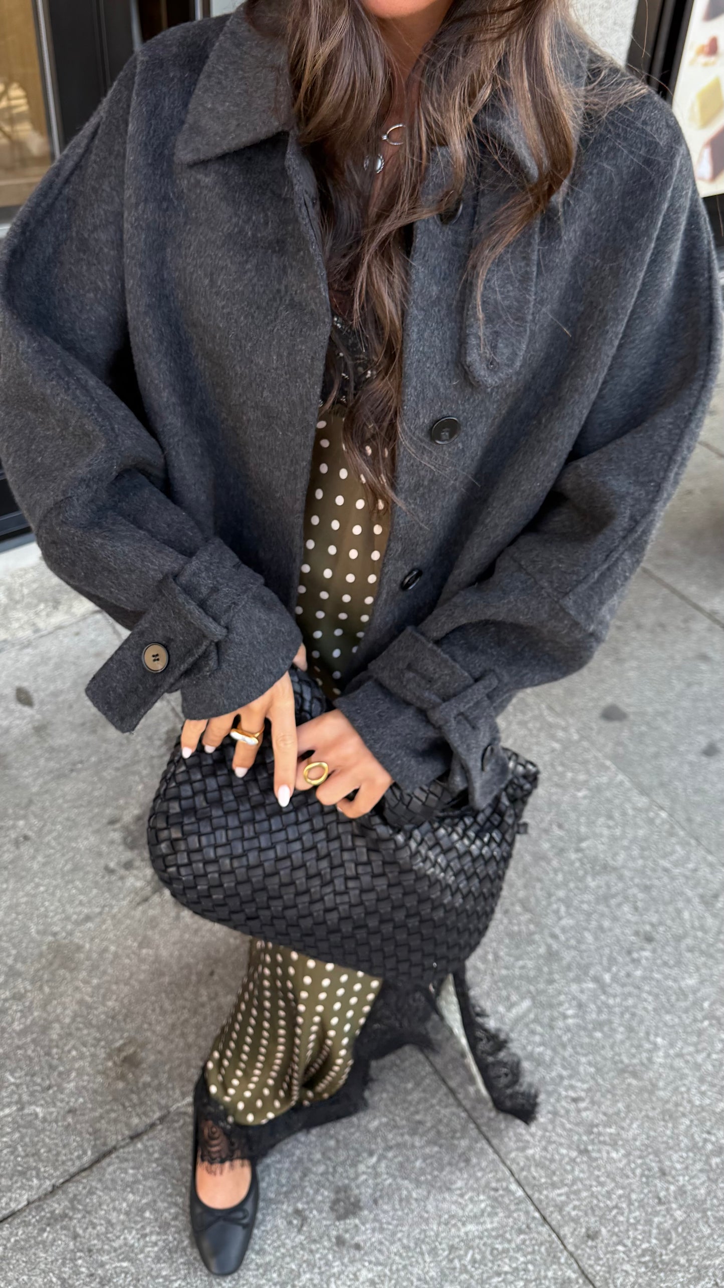 100% Wool Jacket in Faded Black