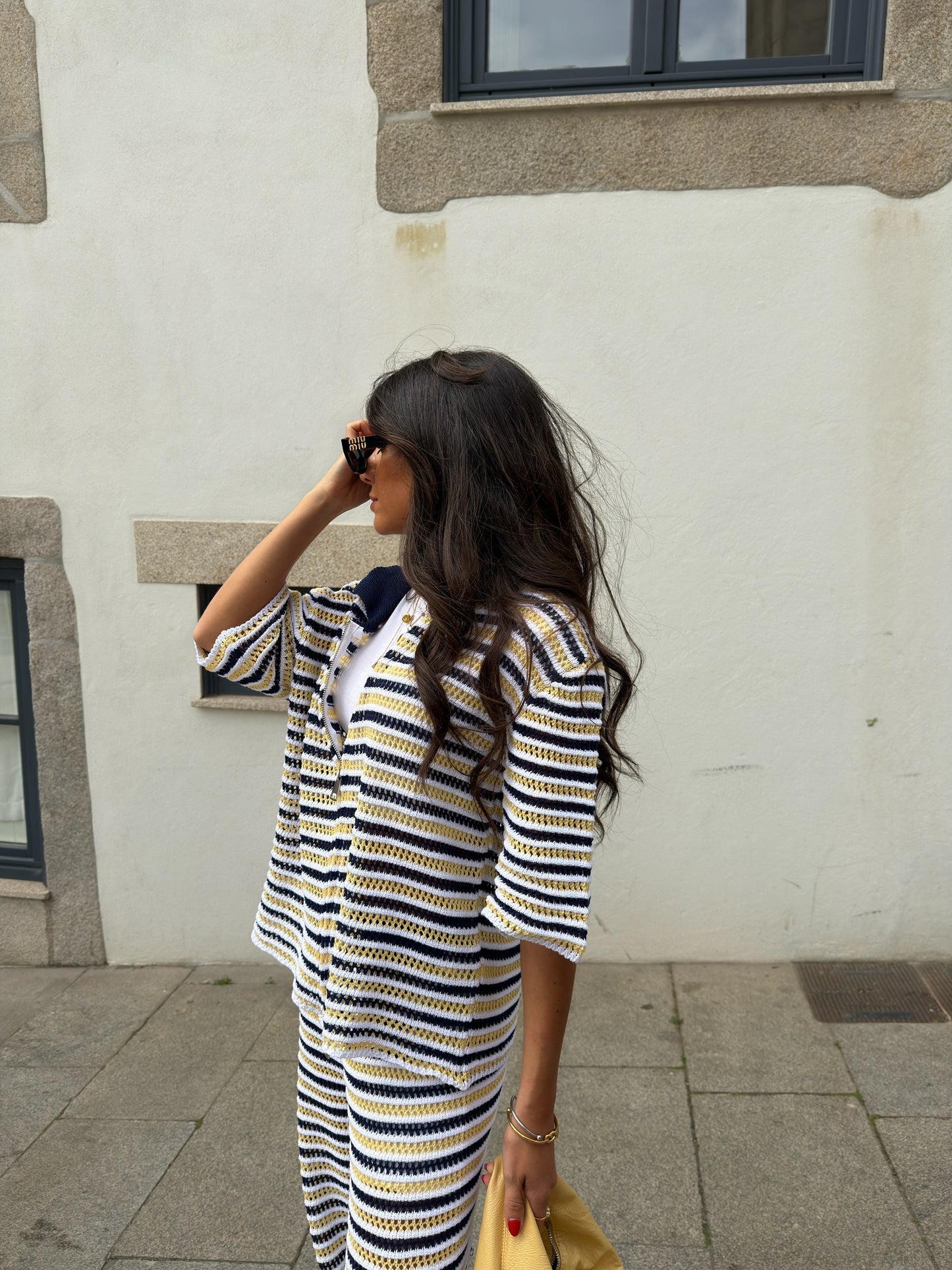 Golden Coast Stripe Crochet Pants