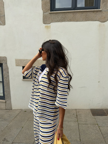 Golden Coast Stripe Crochet Pants