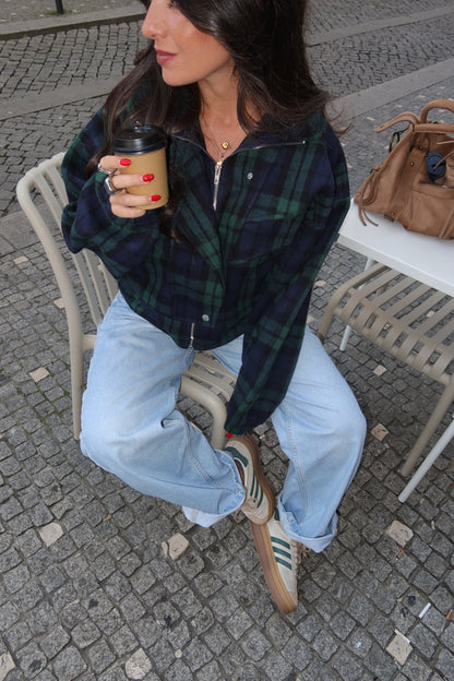 Green & Navy Plaid Jacket