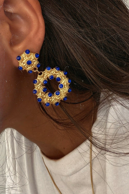Blue Zircon Earrings - Stainless Steel