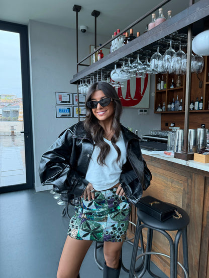 Emerald Sequin Statement Skirt