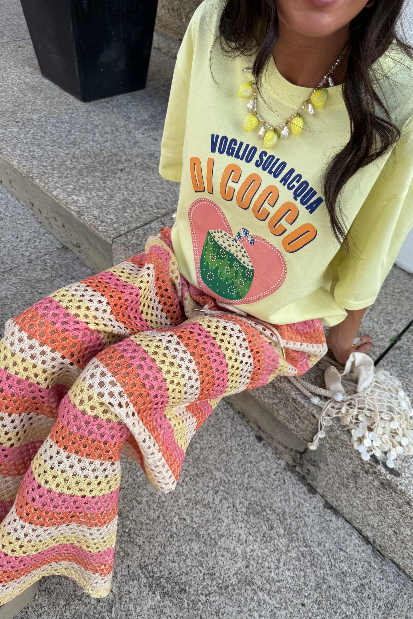 Striped Colorful Crochet Pants (Lined)