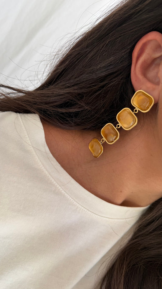 Honey Drop Statement Earrings