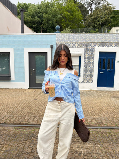 Ice Blue Layered Shirt
