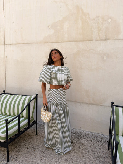 Sage Stripe Set