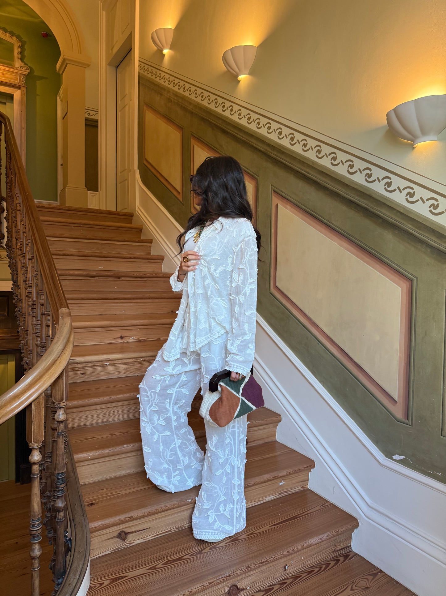 Embroidered White Set Shirt & Pants