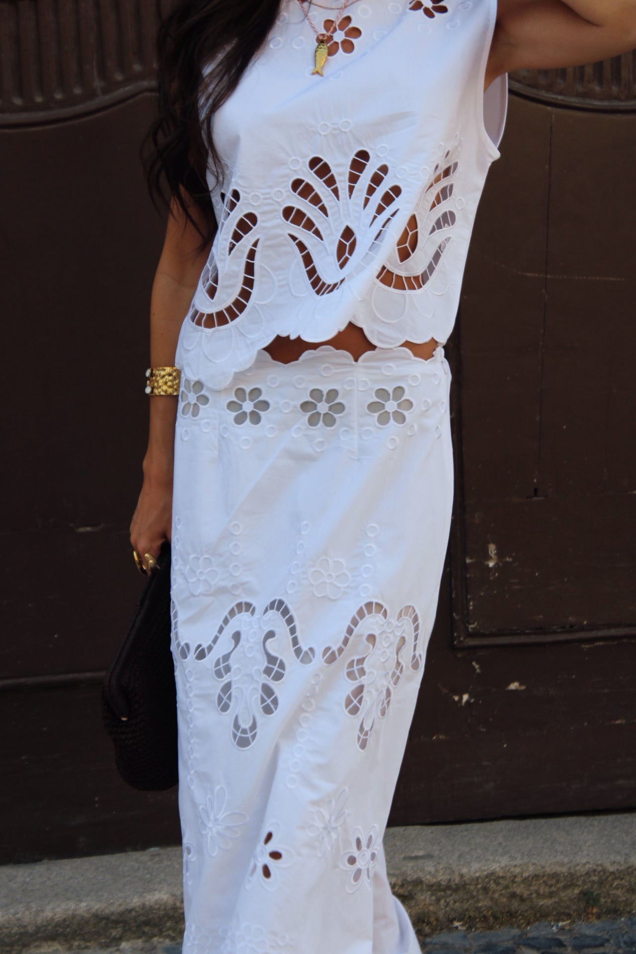 Embroidered Top & Maxi Skirt Set