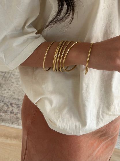Gold Stainless Steel Bangle Set