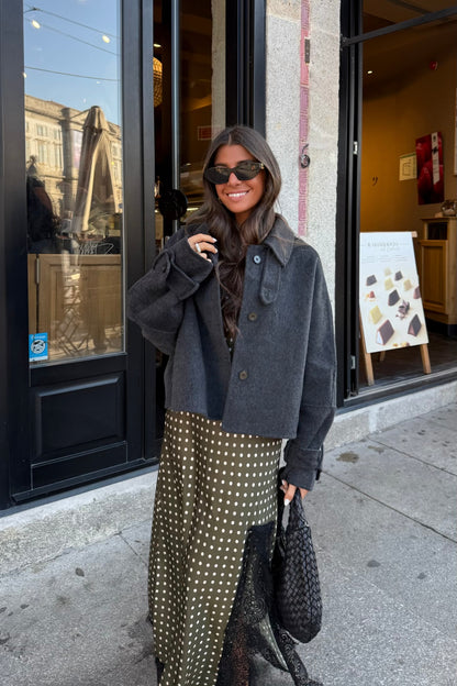 100% Wool Jacket in Faded Black