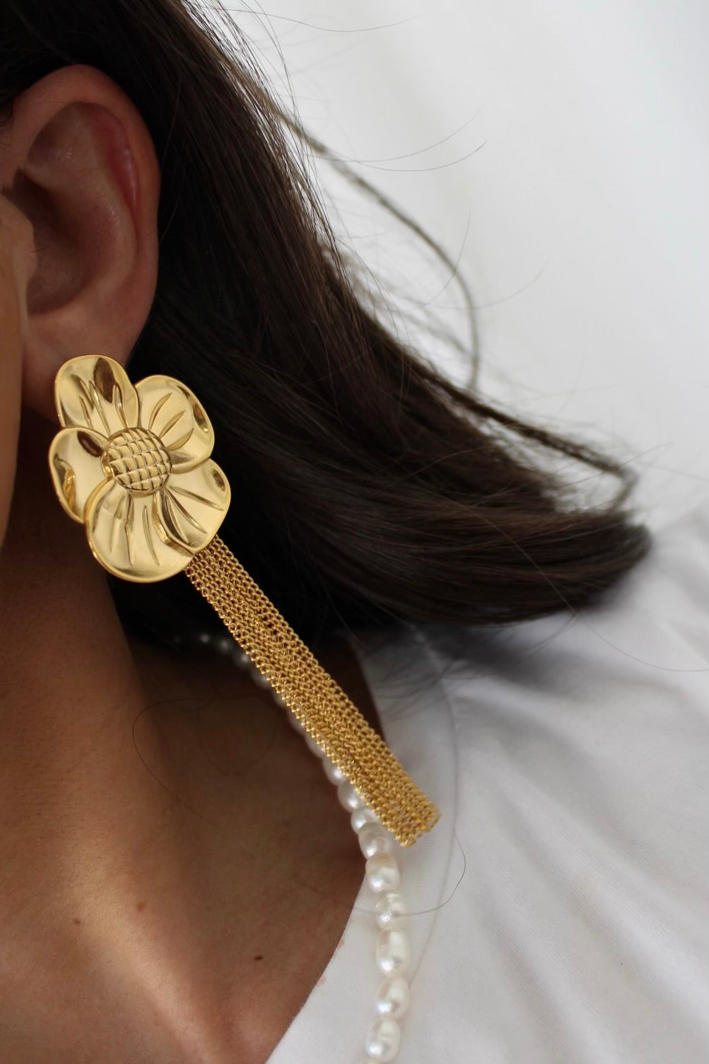 Long Flower Earrings