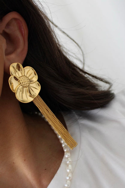 Long Flower Earrings