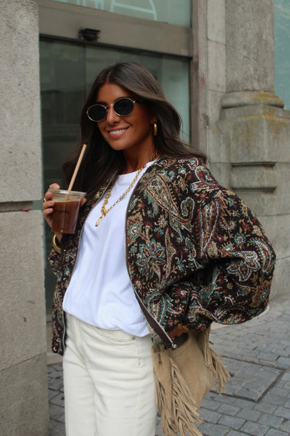 Paisley Bomber Jacket - Brown Tones