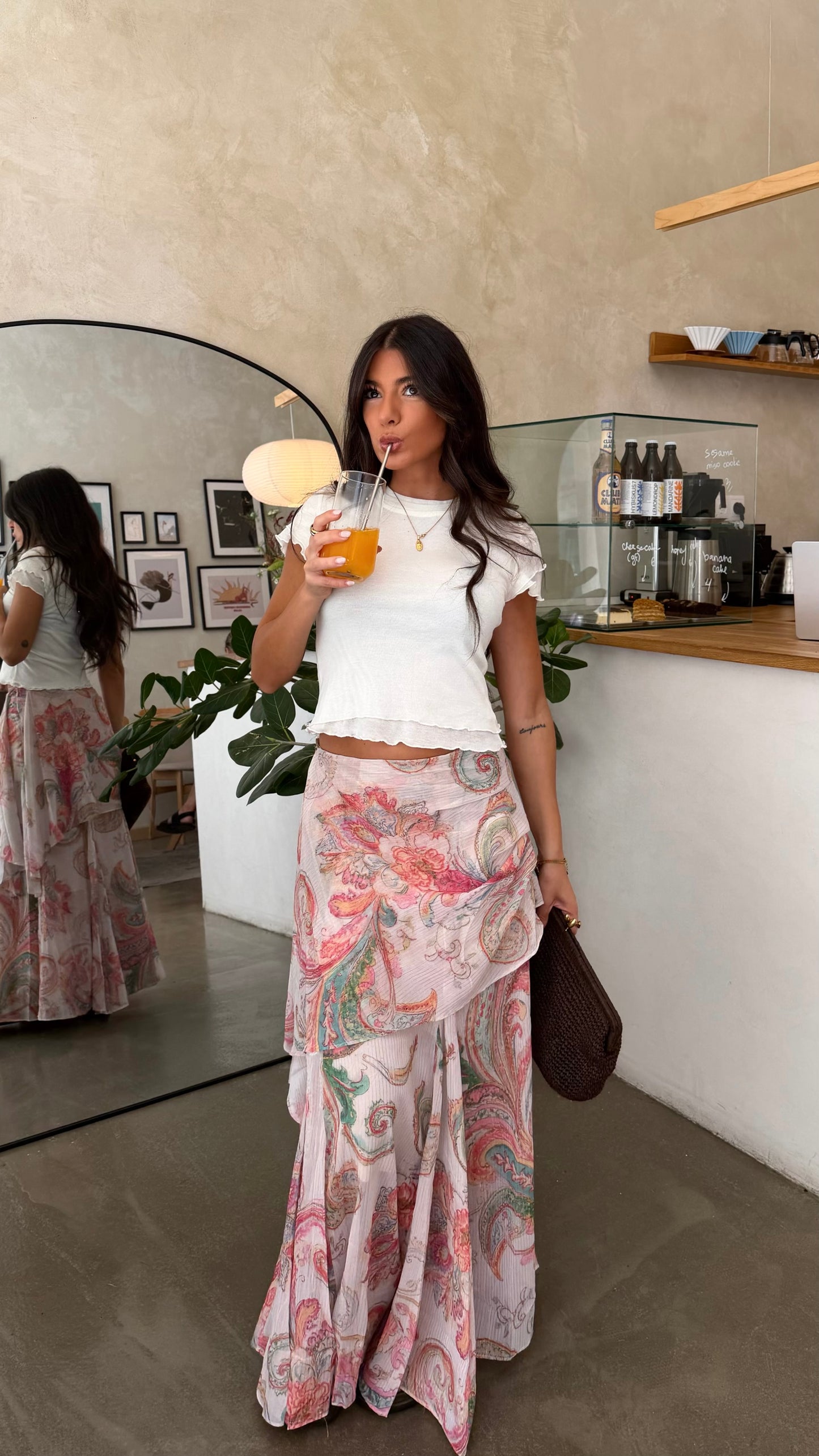 Blush Paisley Maxi Skirt
